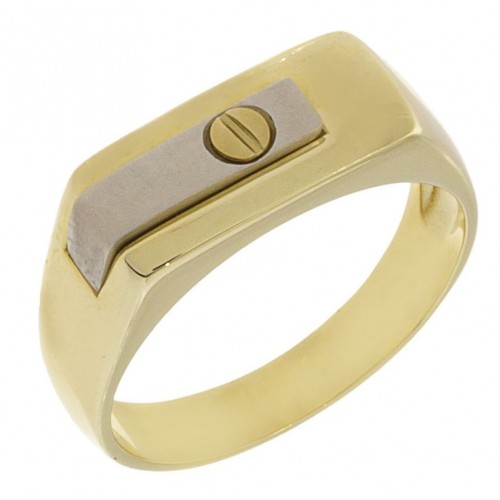 Δίχρωμο Ανδρικό Δαχτυλίδι Κ14 (3414)